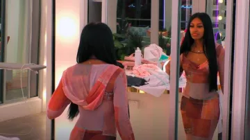 Fashion Nova Dayna Hooded Mesh Maxi Dress worn by Clarke Carraway as seen in Love Island (S07E31)