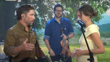 RRL Suede Western Shirt Jacket worn by Chris Lane as seen in Today with Jenna & Friends on July 8, 2025