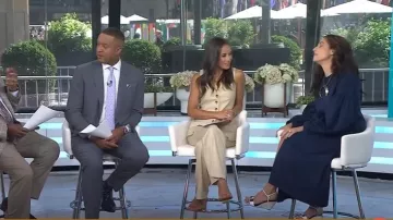 Veronica Beard Cruz Linen-Blend Pants worn by Kaylee Hartung as seen in Today on July 8, 2025