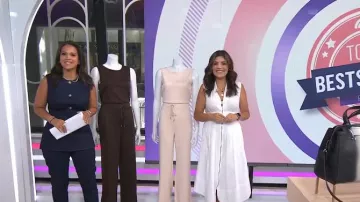 Vestido sin mangas Ramy Brook Meg Cotton Blend usado por Adrianna Barrionuevo Brach como se ve en Today el 9 de julio de 2025