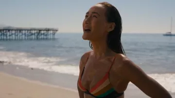 Rip Curl Day Break Multi Fixed Tri Bikini Top worn by Detective Renée Ballard (Maggie Q) as seen in Ballard (S01E01)