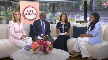 J. Crew Blazer de un botón en mezcla de lino usado por Niro Feliciano como se ve en Today el 9 de julio de 2025