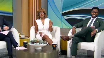 Fendi Knit V-neck Dress worn by Gayle King as seen in CBS Mornings on  July 8, 2025
