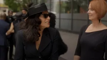 Bottega Veneta BV 1119 001 Black Sunglasses worn by Seema Patel (Sarita Choudhury) as seen in And Just Like That… (S03E06)