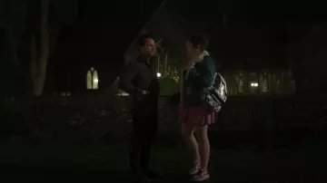 Saint Laurent Stars Leather Backpack worn by Jessica Salmon (Megan Stalter) as seen in Too Much (S01E06)