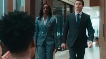 Veronica Beard Aubrie Pants In Blue Melange worn by Olympia Lawrence (Skye P. Marshall) as seen in Matlock (S01E06)