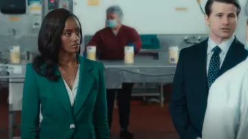 Veronica Beard Battista Single-Breasted Jacket worn by Olympia Lawrence (Skye P. Marshall) as seen in Matlock (S01E06)