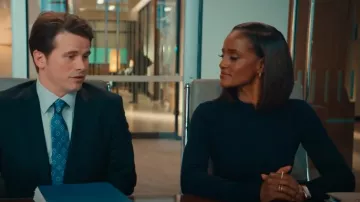 Emporio Armani Diamond Jacquard Knit Jacket worn by Olympia Lawrence (Skye P. Marshall) as seen in Matlock (S01E06)