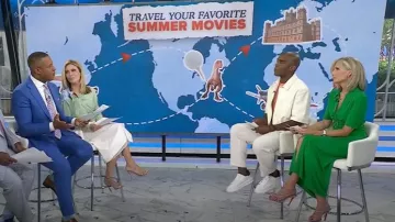 Diane von Furstenberg Zoey Ruched Jersey Robe mi-longue en jersey froncé portée par Misty Belles comme on le voit dans Today le 10 juillet 2025