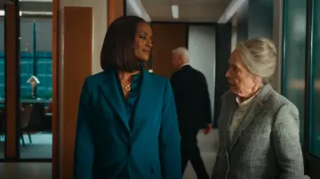 Kobi Halperin Larissa Stretch Silk Blouse In Sea Moss worn by Olympia Lawrence (Skye P. Marshall) as seen in Matlock (S01E08)