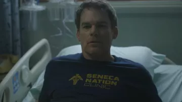 Seneca Nation Clinic Logo T-Shirt worn by Dexter Morgan (Michael C. Hall) in Dexter: Resurrection (S01E01)