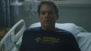 Seneca Nation Clinic Logo T-Shirt worn by Dexter Morgan (Michael C. Hall) in Dexter: Resurrection (S01E01)