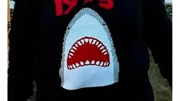 Shark 1975 Print Black Sweater worn by Self (Al Roker) in Today (S48)