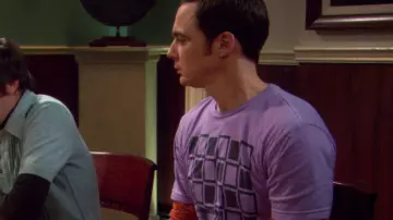 Squares Checkers T-Shirt worn by Sheldon Cooper (Jim Parsons) in The Big Bang Theory (S05E04)