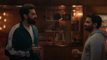 Kapital Track Jacket 'Green' worn by Raj Dar (Saagar Shaikh) as seen in Deli Boys (S01E06)