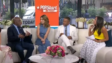 Falda midi asimétrica plisada A.L.C. Grainger usada por Kaylee Hartung como se ve en Today el 11 de julio de 2025