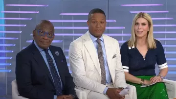 Polo Veronica Beard Jorja Half-Zip usado por Jill Martin como se ve en Today el 11 de julio de 2025