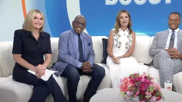 Veronica Beard Bodie Jacquard Jacket usado por Jenna Bush Hager como se ve en Today el 14 de julio de 2025