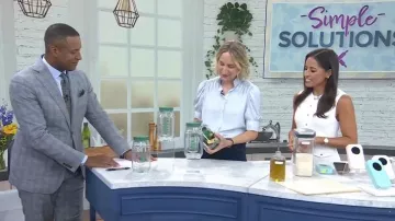 Marco: La camisa fruncida usada por Lauren Iannotti como se ve en Today el 14 de julio de 2025