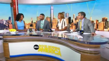 Jason Wu x RTR Knit Dress in Blue worn by Janai Norman as seen in Good Morning America on July 14, 2025