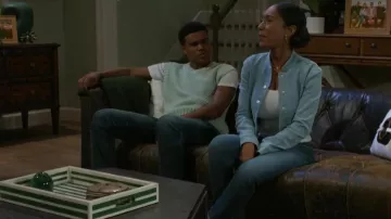 And Now This Floral-Embroidered Denim Jacket worn by Samantha Richardson (Najah Jackson) as seen in Beyond the Gates (S01E86)