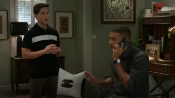 Hand Jones Cotton Varsity Stripe Polo worn by Bradley 'Smitty' Smith (Mike C. Manning) as seen in Beyond the Gates (S01E88)