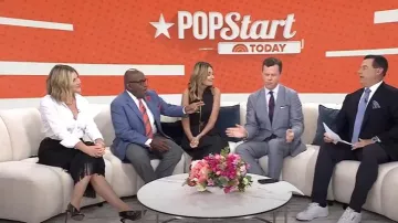 Jimmy Choo Leather Shar Slingback Pumps worn by Jenna Bush Hager as seen in Today on July 15, 2025