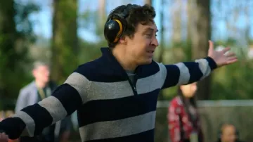Brooks Brothers Merino Wool Striped Half-Zip Sweater worn by Evan Marquez (Brian Jordan Alvarez) as seen in English Teacher (S01E04)