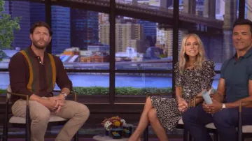 Beams Plus Knit Polo Stripe worn by Jensen Ackles as seen in LIVE with Kelly and Mark on July 8, 2025