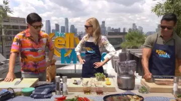 Palm Angels Palm Tree-print Shirt worn by Michael Joseph Consuelos as seen in LIVE with Kelly and Mark on  July 11, 2025