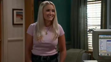 Re/Done 60s Slim Tee worn by Mandy Cooper (Emily Osment) as seen in Georgie & Mandy's First Marriage (S01E01)