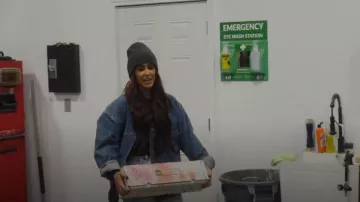 Abercrombie & Fitch Distressed Denim Trucker Jacket worn by Chelsea Houska as seen in Down Home Fab (S03E07)