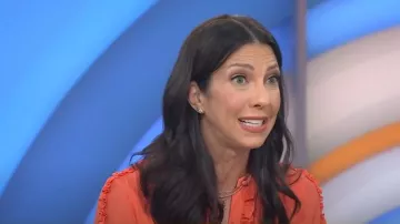 Marchesa Notte Ruffle-Detail Shirt Dress worn by Natalie Azar as seen in Today on July 16, 2025