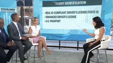 Reiss Amie Side Stripe Flare Trousers worn by Vicky Nguyen as seen in Today on  July 16, 2025