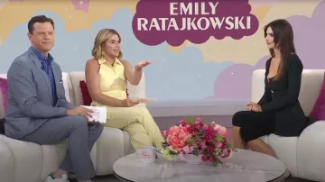 Emily Dawn Long Wedding Button Blazer worn by Emily Ratajkowski as seen in Today with Jenna & Friends on July 16, 2025