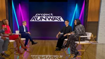 Camisa de lana a cuadros de Burberry usada por Law Roach como se ve en Good Morning America el 16 de julio de 2025