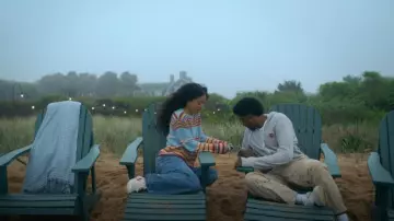 Comme des Garçons PLAY Pixel PLAY Appliqué Zip Hoodie porté par Justin Edwards (Michael Cooper Jr.) comme on le voit dans FOREVER (S01E05)