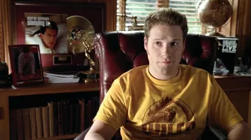 Wilco Rooster Yellow T-Shirt worn by Ira Wright (Seth Rogen) in Funny People