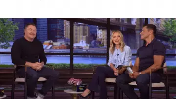 Valentino Garavani Toile Iconographe Silk Jacquard Blouse worn by Kelly Ripa as seen in LIVE with Kelly and Mark on July 17, 2025