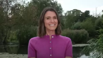 Cardigan en laine-cachemire-soie mérinos Me + Em porté par Molly Hunter comme on le voit dans Today le 18 juillet 2025