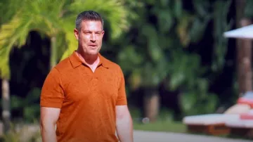 NNO7 Ryan 6692 Polo abstracto de algodón orgánico Pointelle floral usado por Jesse Palmer como se ve en Bachelor in Paradise (T10E03)