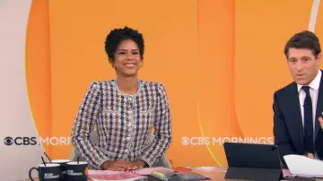 Veronica Beard Veste Alessia portée par Adriana Diaz vue dans CBS Mornings le 18 juillet 2025