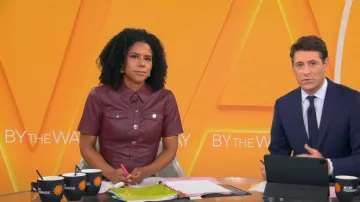 Toccin Faux Leather Short Sleeve Dress worn by Adriana Diaz as seen in CBS Mornings on July 16, 2025