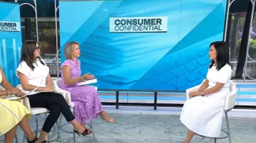 MICHAEL Michael Kors Ribbed Stretch Knit Button Midi Dress worn by Vicky Nguyen as seen in Today on  July 21, 2025