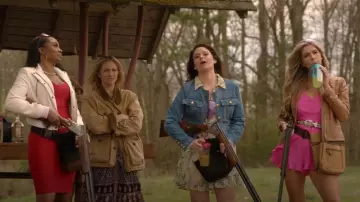 A.L.C. Cleo Denim Jacket worn by Jill (Katie Lowes) as seen in The Hunting Wives (S01E01)