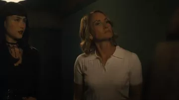 Mango Polo-Neck T-Shirt worn by Portia (Michelle Nolden) as seen in Hell Motel (S01E01)