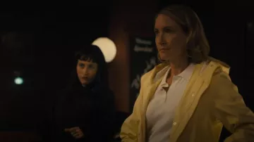 Rains Waterproof A-Line Rain Jacket worn by Portia (Michelle Nolden) as seen in Hell Motel (S01E01)