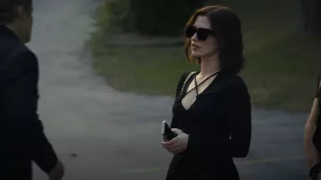 Roberto Cavalli Oversize-Frame Sunglasses worn by Adriana (Genevieve DeGraves) as seen in Hell Motel (S01E01)