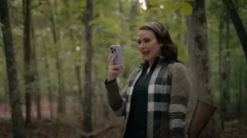 Burberry Plaid Quilted Jacket worn by Jill (Katie Lowes) as seen in The Hunting Wives (S01E03)