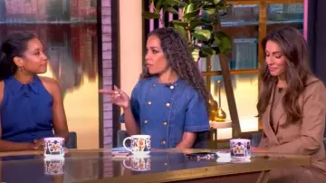 Ulla Johnson The Serge Chaqueta de manga corta usada por Sunny Hostin como se ve en The View el 21 de julio de 2025